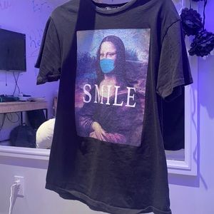 funny Mona Lisa shirt with mask